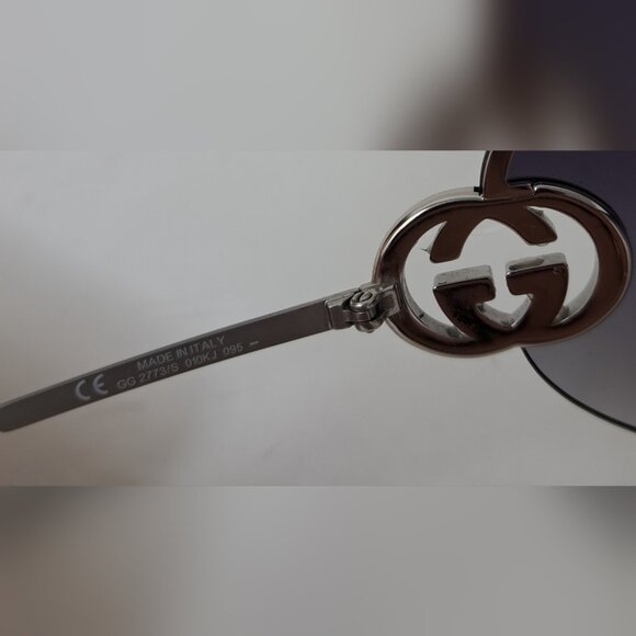 Gucci Women\'s Sunglasses Vintage Y2K Shield Wrap Silver Purple Gradient GG2773/S main image 13
